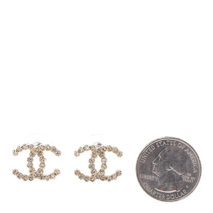 Chanel Crystal CC Earrings Gold 2 of 5