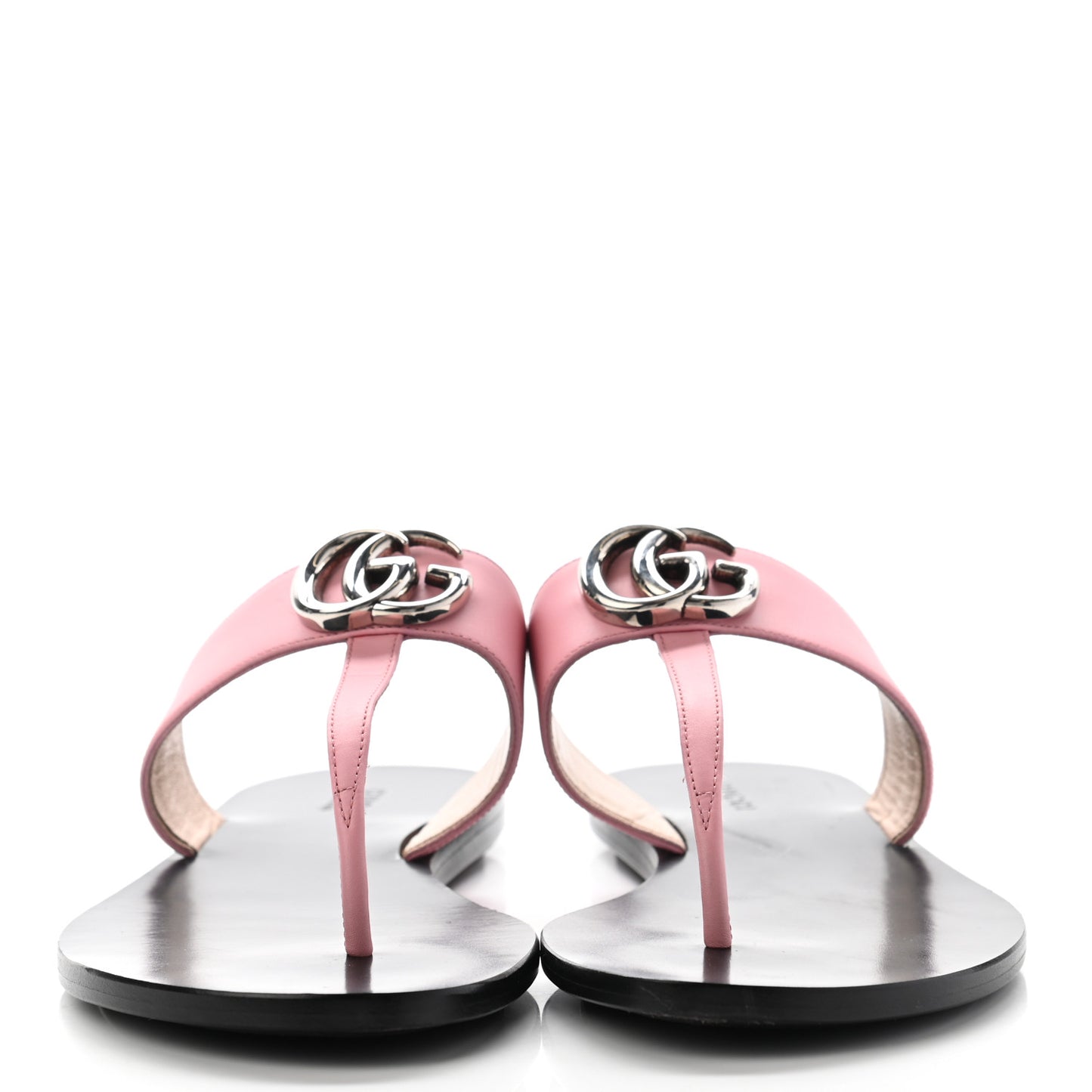 Calfskin GG Marmont Thong Sandals 37.5 Wild Rose