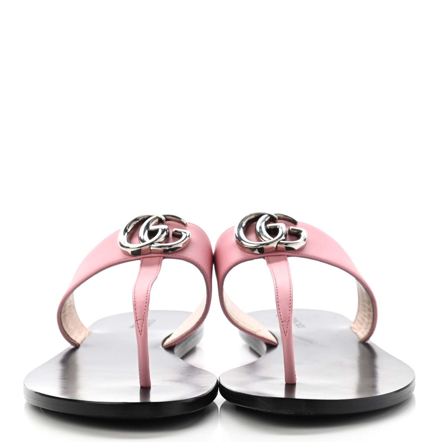 Gucci Calfskin GG Marmont Thong Sandals 37.5 Wild Rose 2 of 10