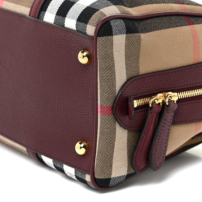 Burberry House Check Derby Calfskin Medium Alchester Bowling Bag Mahogany Red 9 of 13