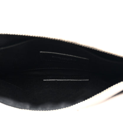 Saint Laurent Grain De Poudre Chevron Monogram Bill Pouch Granite 5 of 11