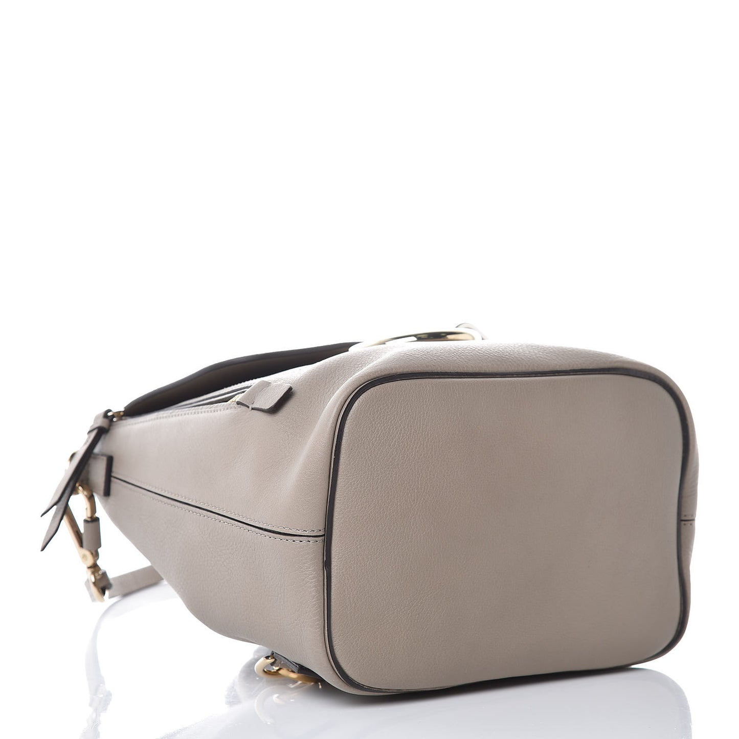 Suede Calfskin Small Faye Backpack Motty Grey