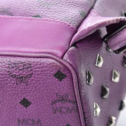 MCM Visetos Studded Medium Stark Backpack Purple 11 of 21