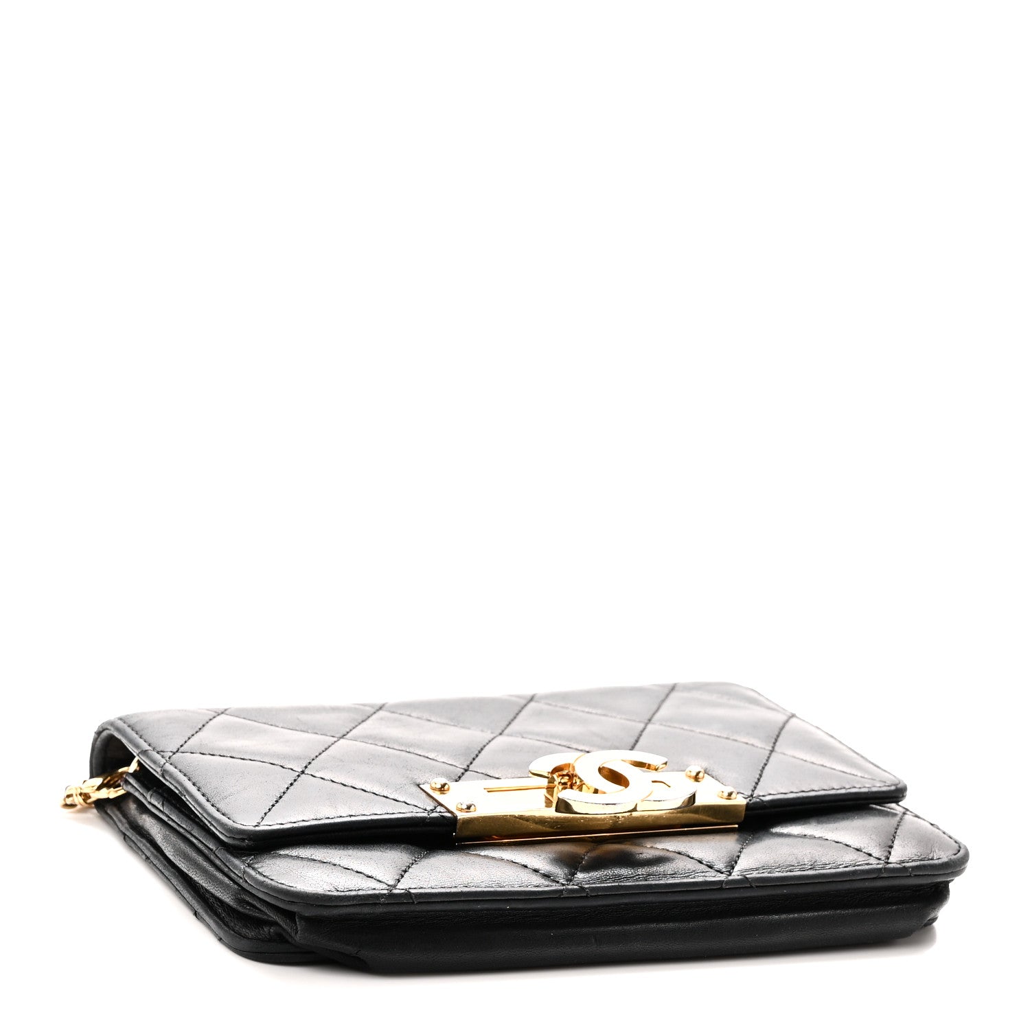 Chanel Lambskin Quilted Golden Class Wallet on Chain WOC Black 4 of 10