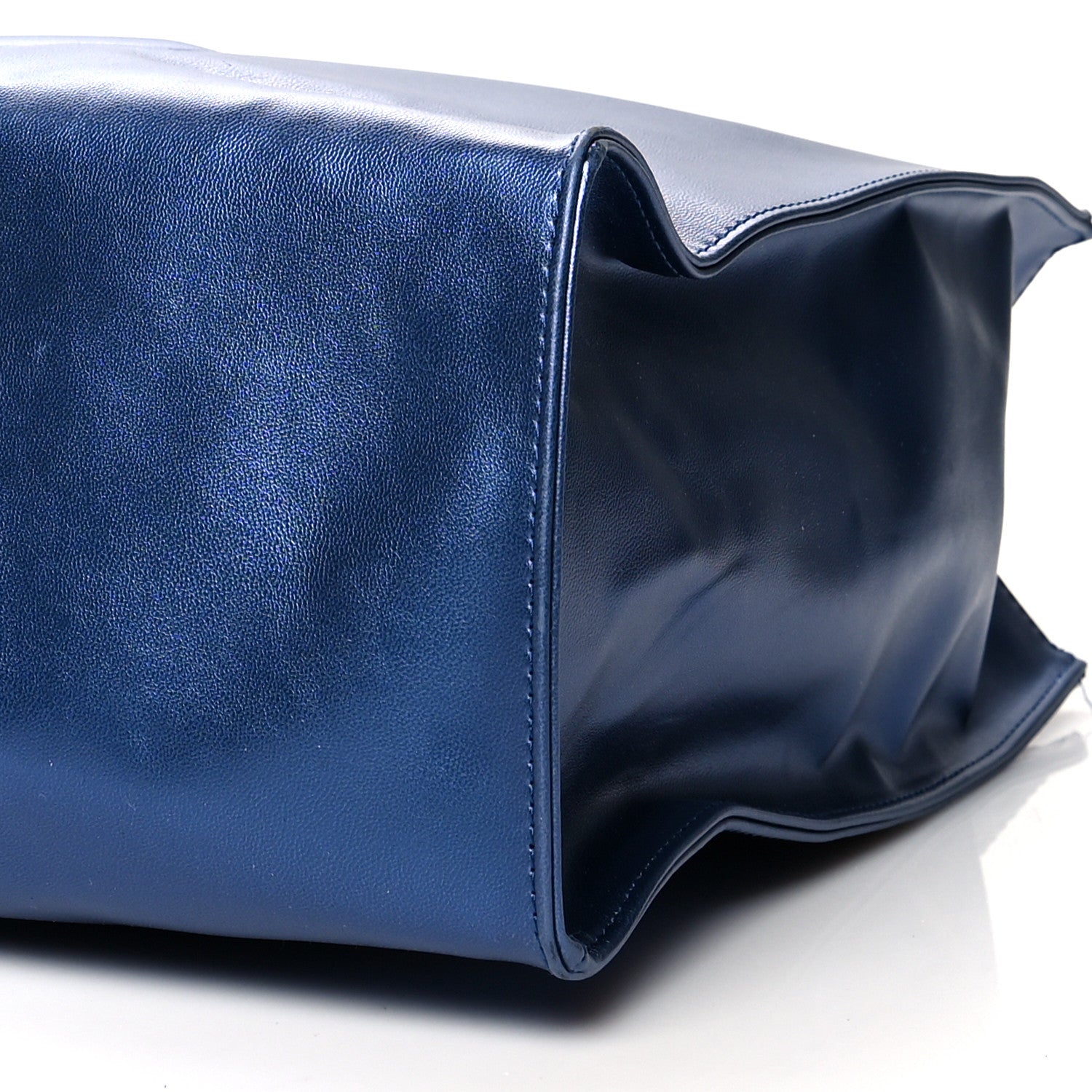 Telfar Metallic Vegan Leather Large Shopping Bag Cobalt 9 of 10