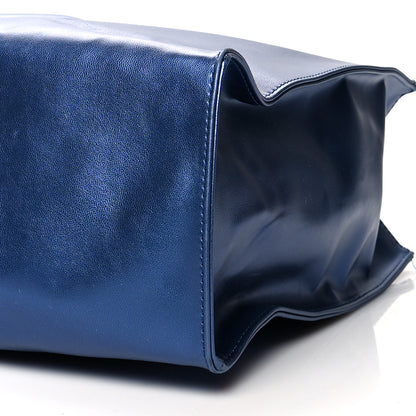 Telfar Metallic Vegan Leather Large Shopping Bag Cobalt 9 of 10