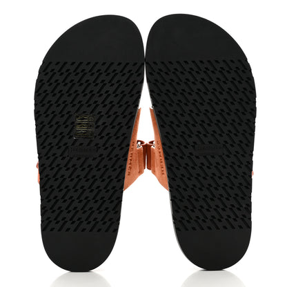 Hermes Suede Goatskin Womens Chypre Sandals 37.5 Rose Bois De Santal Rouge De Turin 5 of 8