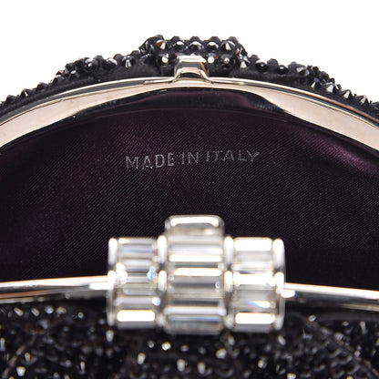 Judith Leiber Swarovski Crystal Kisslock Clutch Black Silver 7 of 10