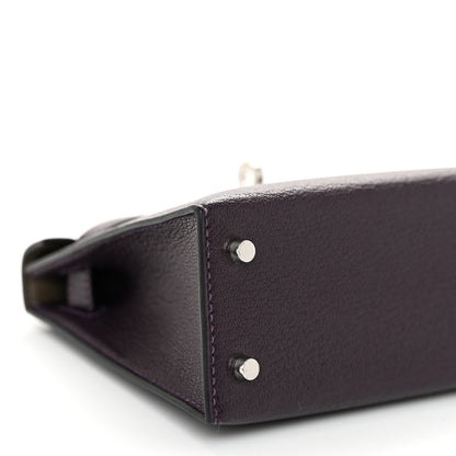 Hermes Chevre Mysore Verso Mini Kelly Sellier 20 Raisin Origan 8 of 10