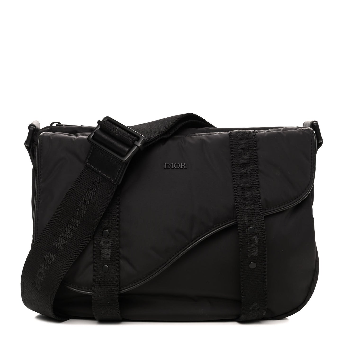 HOMME Nylon Saddle Messenger Bag Black