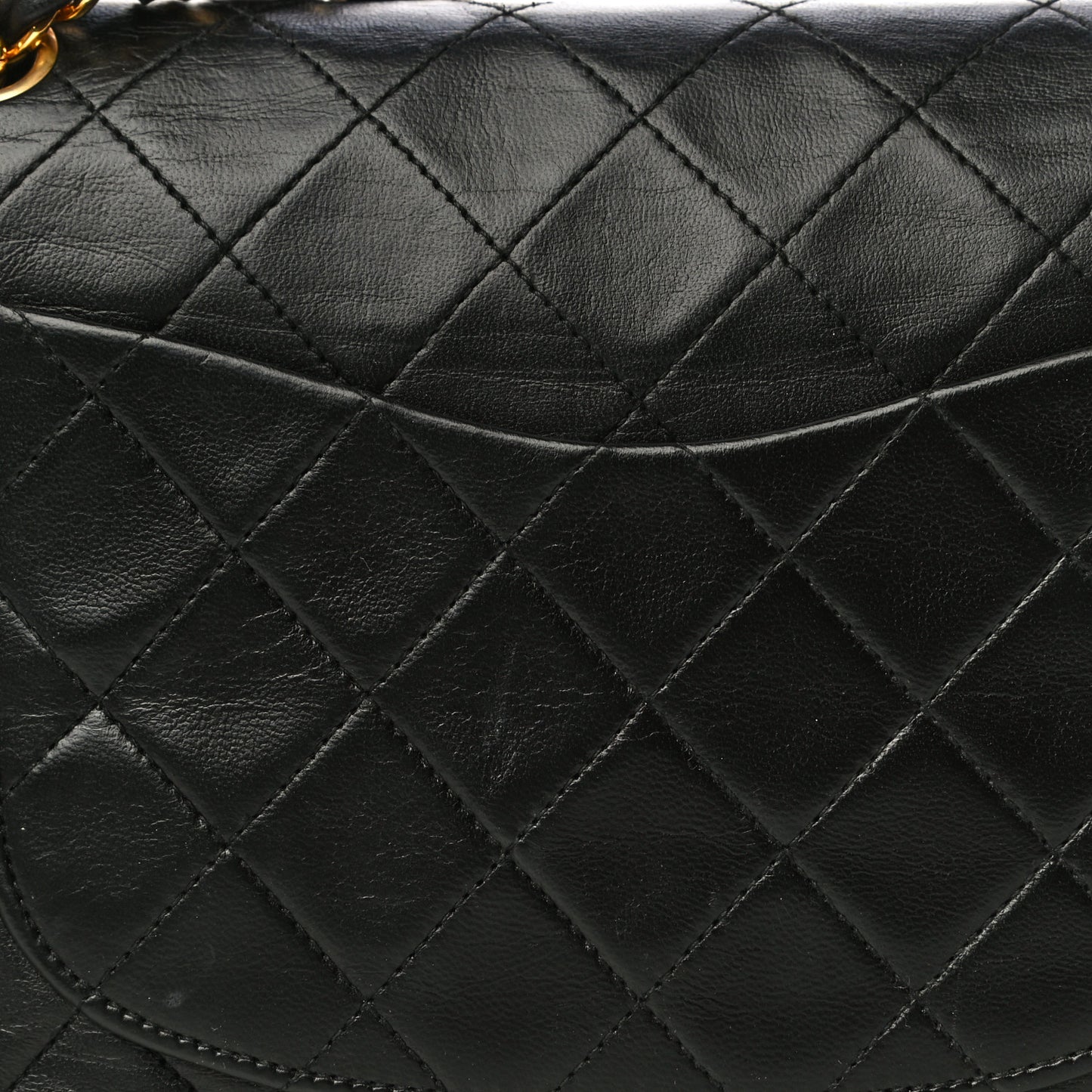 Lambskin Quilted Small Double Flap Black
