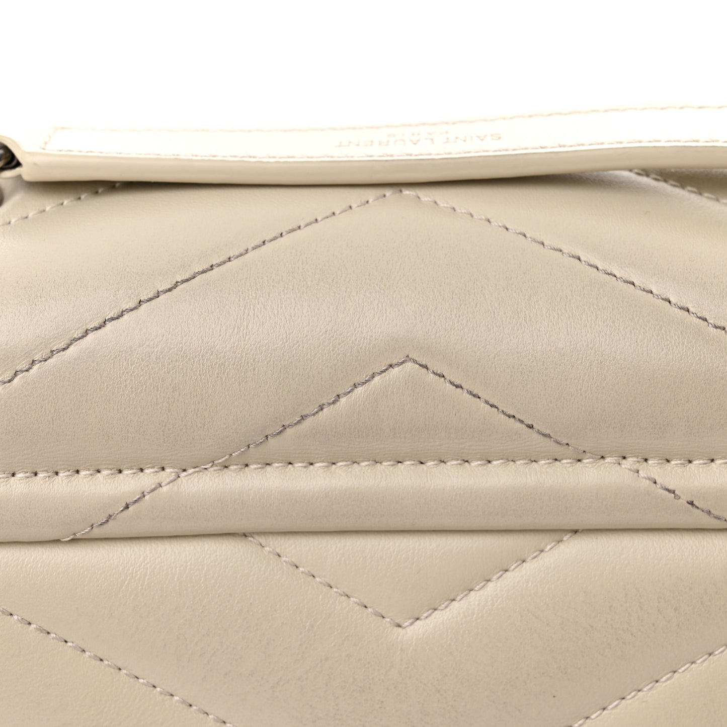 Calfskin Y Quilted Monogram Small Loulou Chain Satchel Crema Soft