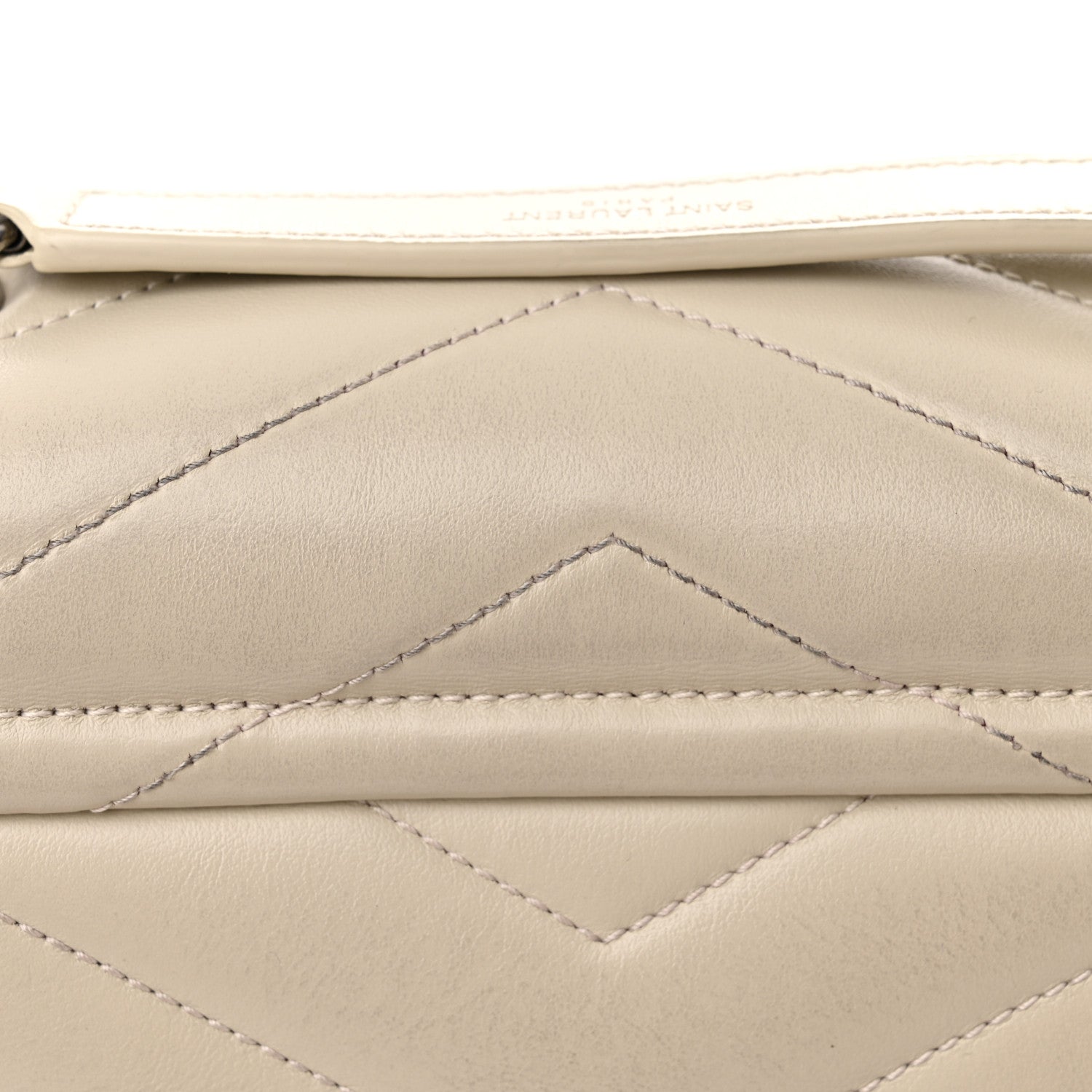 Saint Laurent Calfskin Y Quilted Monogram Small Loulou Chain Satchel Crema Soft 15 of 15