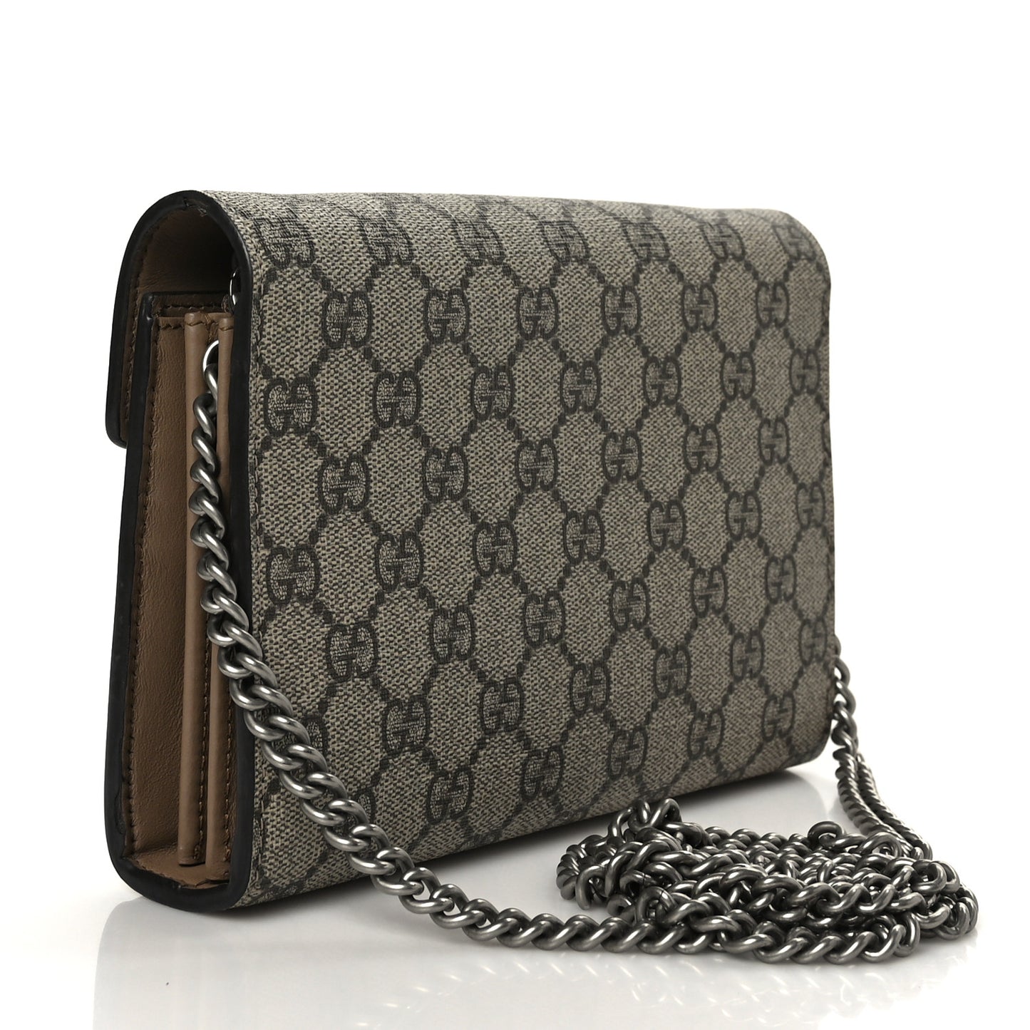 GG Supreme Monogram Mini Dionysus Chain Wallet Beige Taupe
