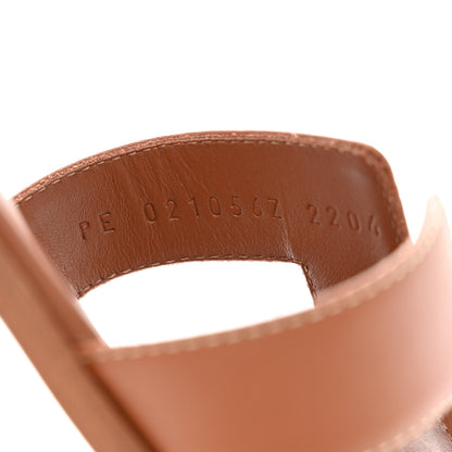 Hermes Box Calfskin Oran Sandals 37.5 Gold 7 of 8