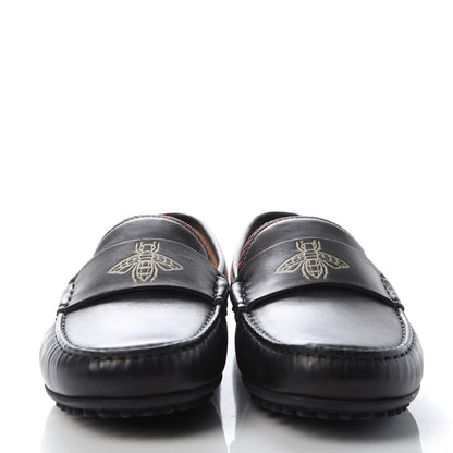 Gucci Nappa Mens Bee Driver Loafers 8.5 Black 2 of 10