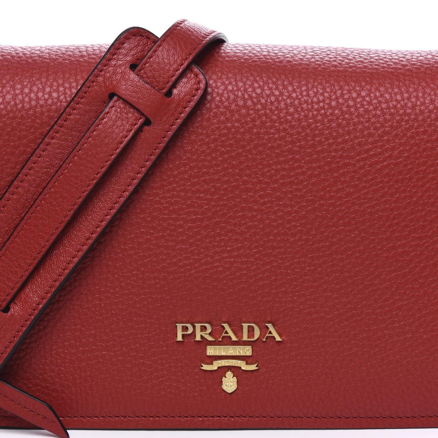 Vitello Phenix Flap Crossbody Rosso