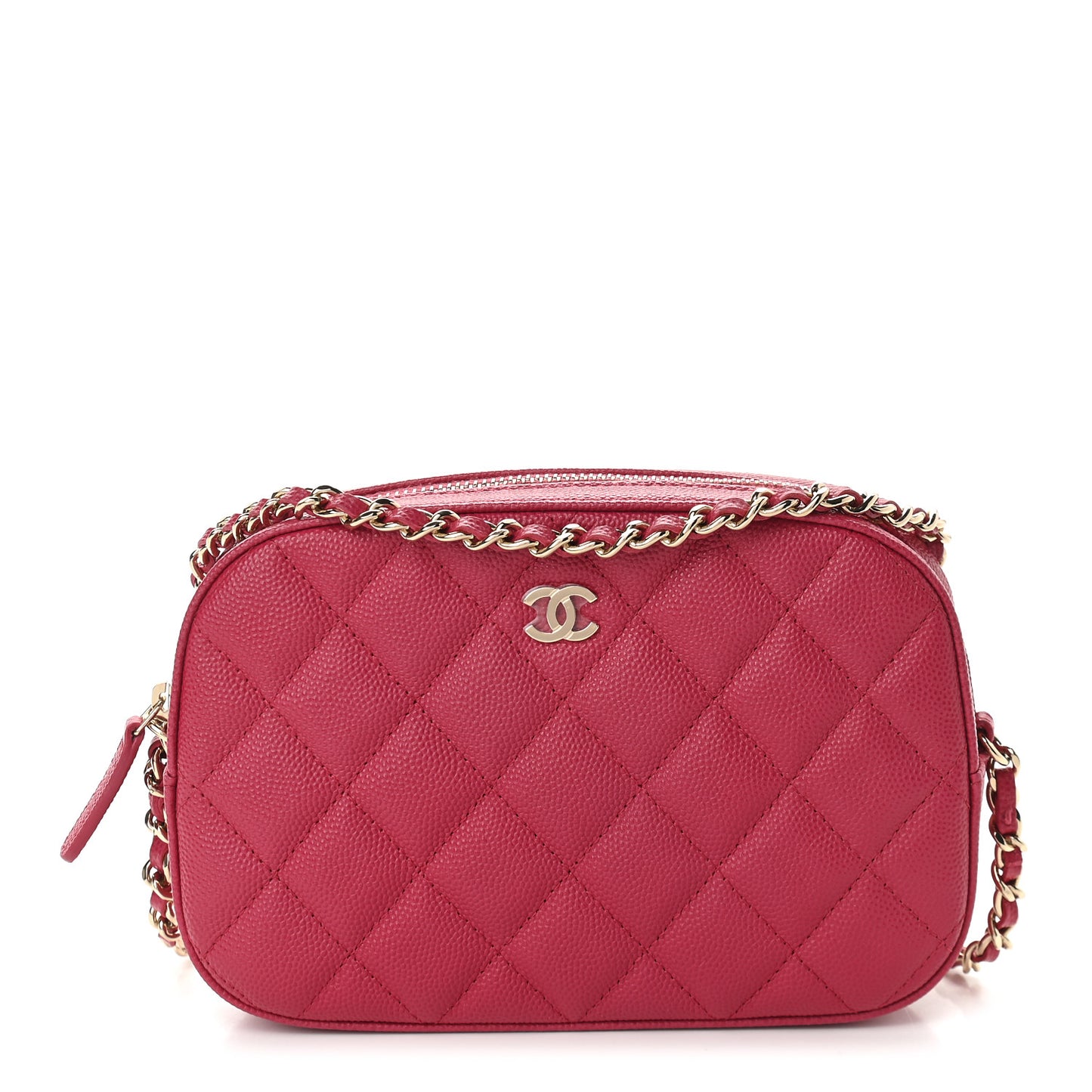 Caviar Quilted Camera Case Dark Pink