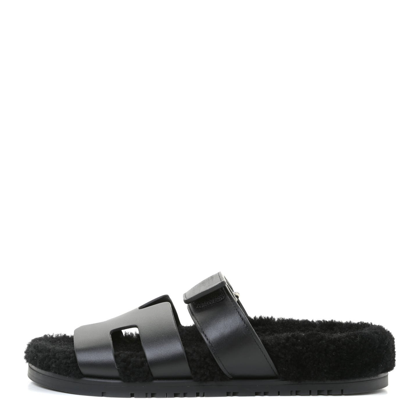 Calfskin Woolskin Womens Chypre Sandals 37 Black