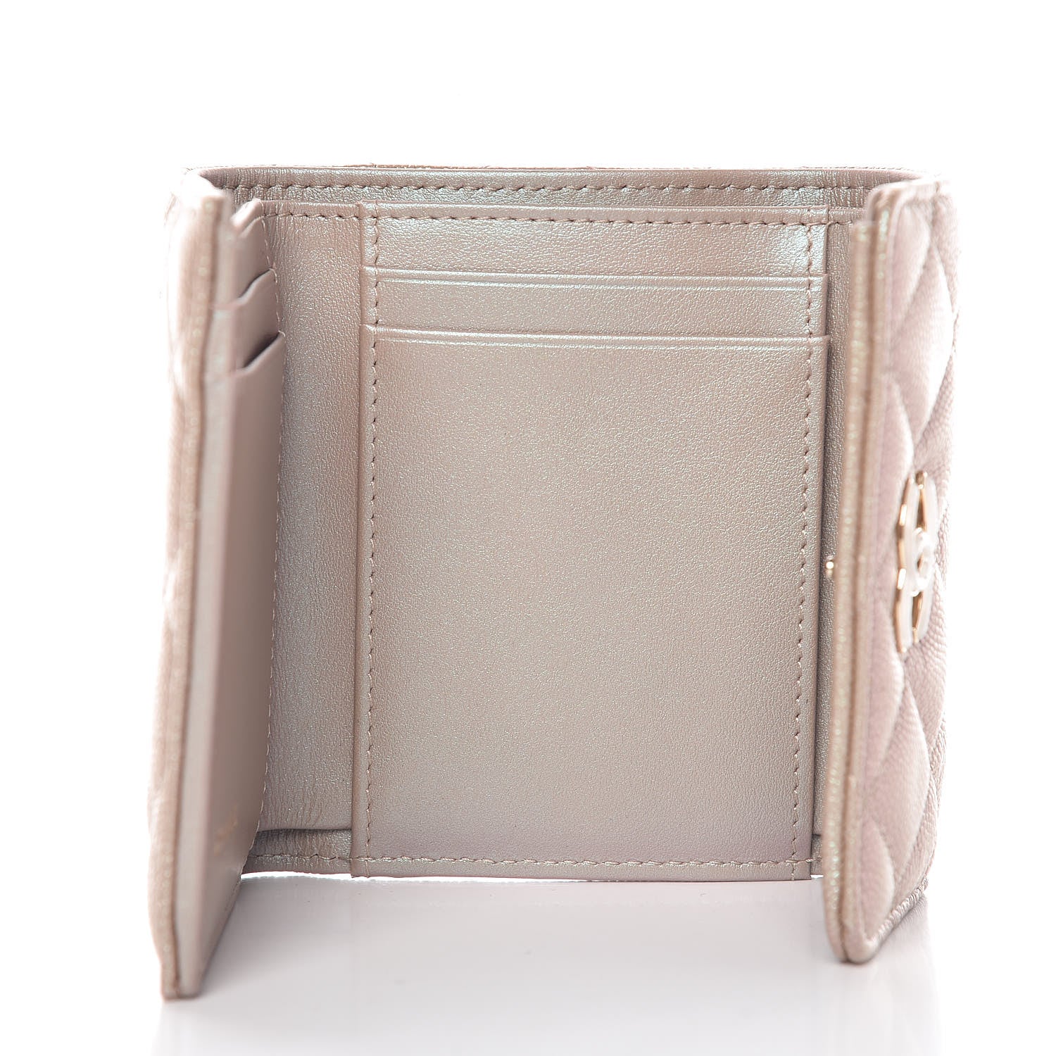 Chanel Iridescent Caviar Quilted Small Flap Wallet Beige 5 of 9