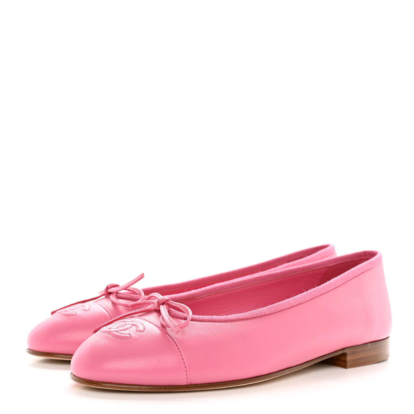 Lambskin Cap Toe CC Ballerina Flats 37 Pink