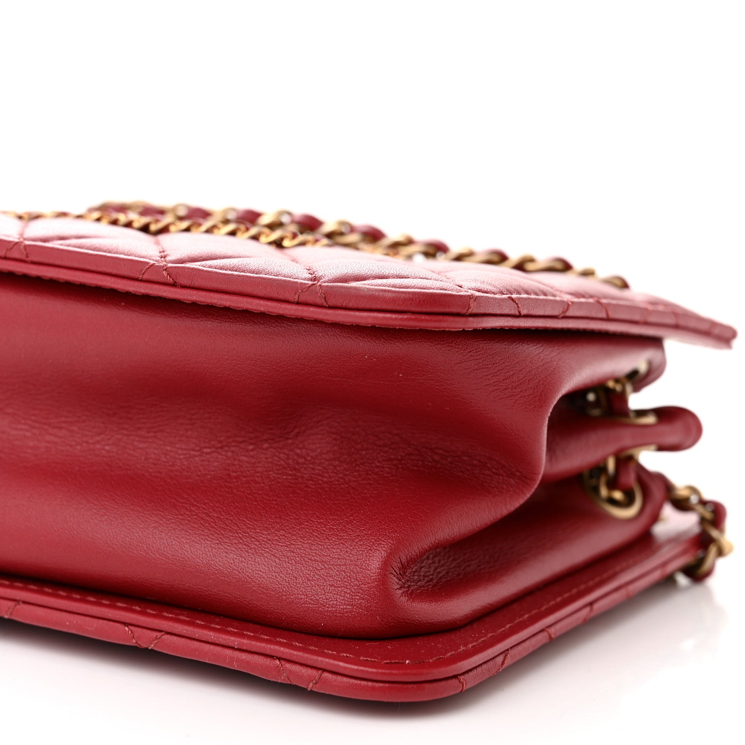 Chanel Calfskin Quilted CC Small Once Upon A Time Tote Red 10 of 10