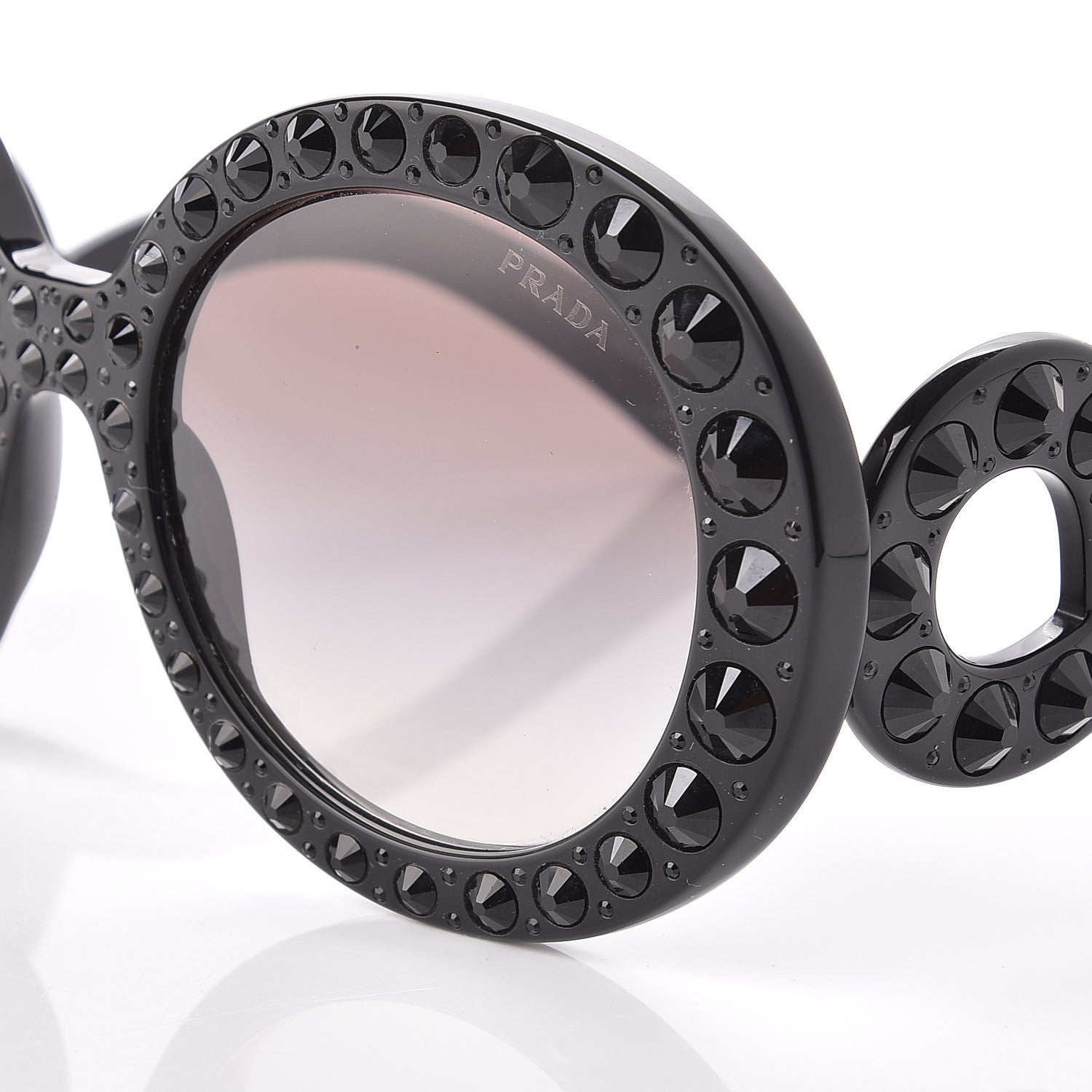 Prada Crystal Baroque Sunglasses SPR 31P Black 7 of 8