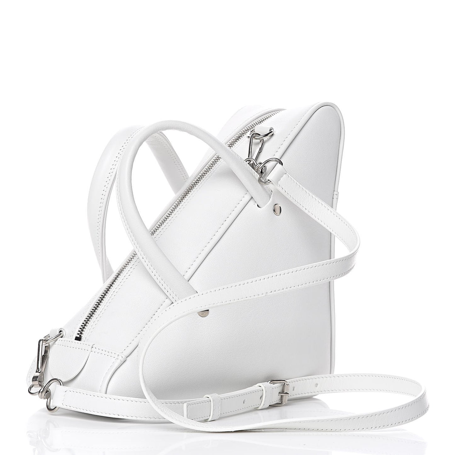 Calfskin S Triangle Duffle White