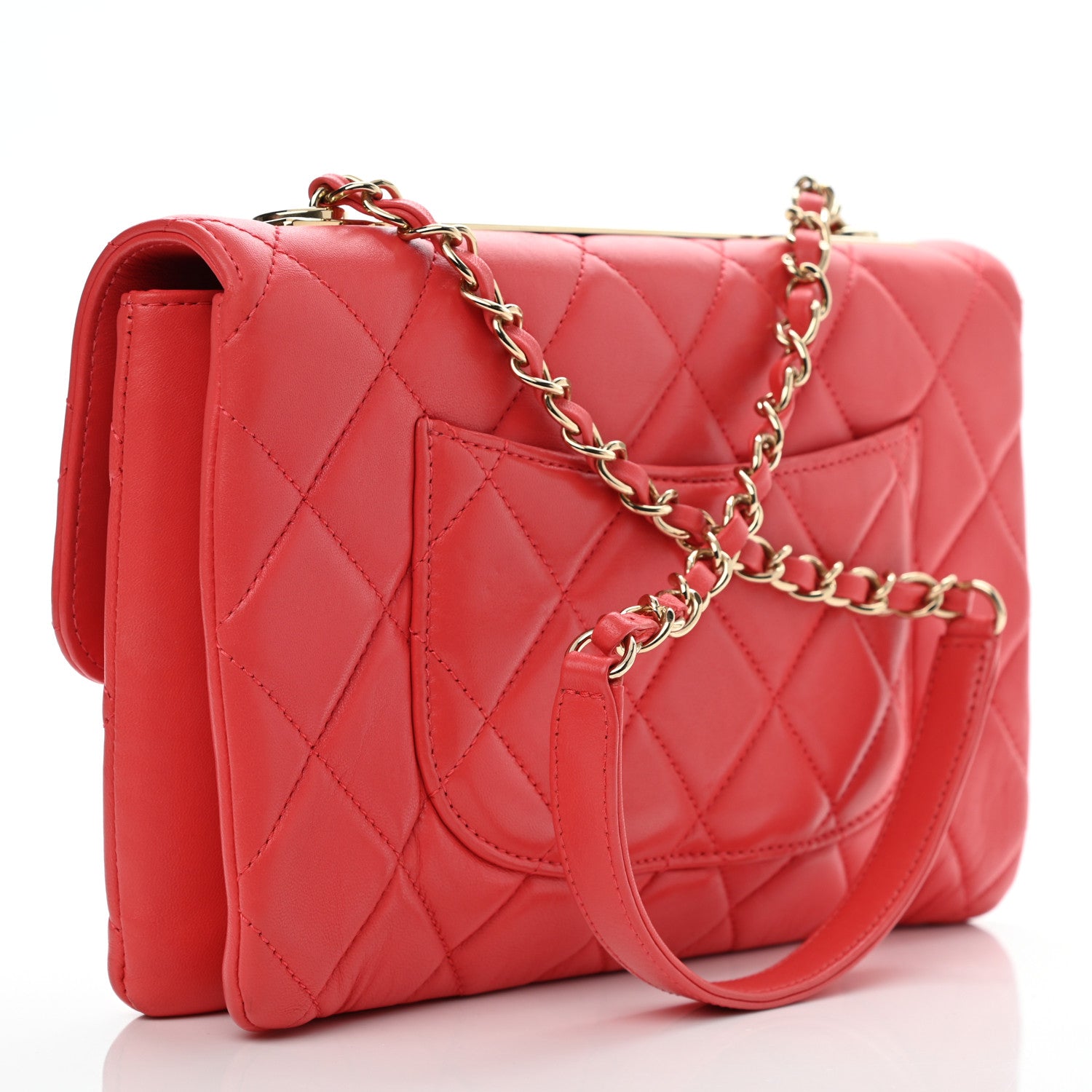 Chanel Lambskin Quilted Medium Trendy CC Flap Red 2 of 10