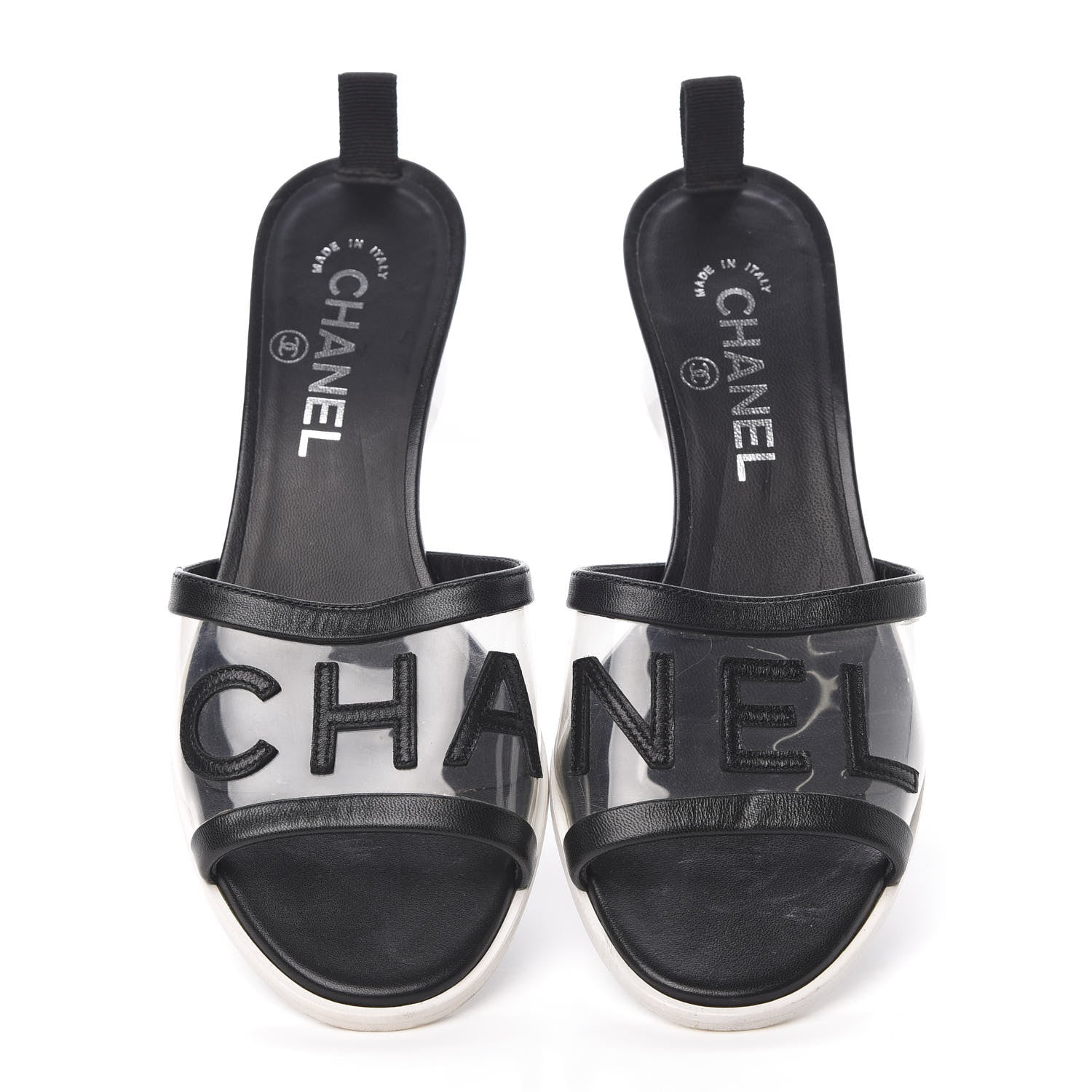 Chanel PVC Lambskin Logo Mules 37 Black 5 of 10