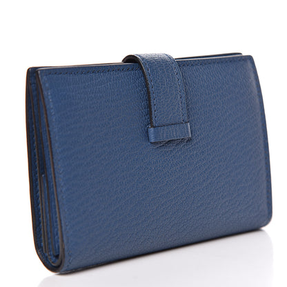 Hermes Chevre Mysore Mini Bearn Wallet Bleu Agate 3 of 8