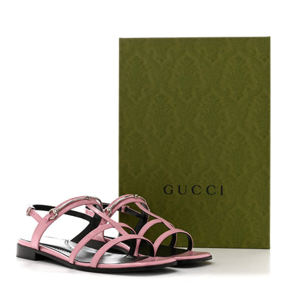 Gucci Patent Calfskin Horsebit Divine Slingback Sandals 36 Dolly Pink 11 of 11
