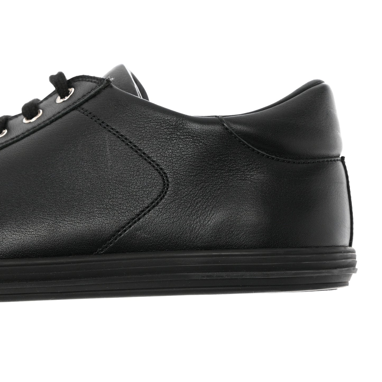 Calfskin Mens CC Cap Toe Sneakers 40 Black