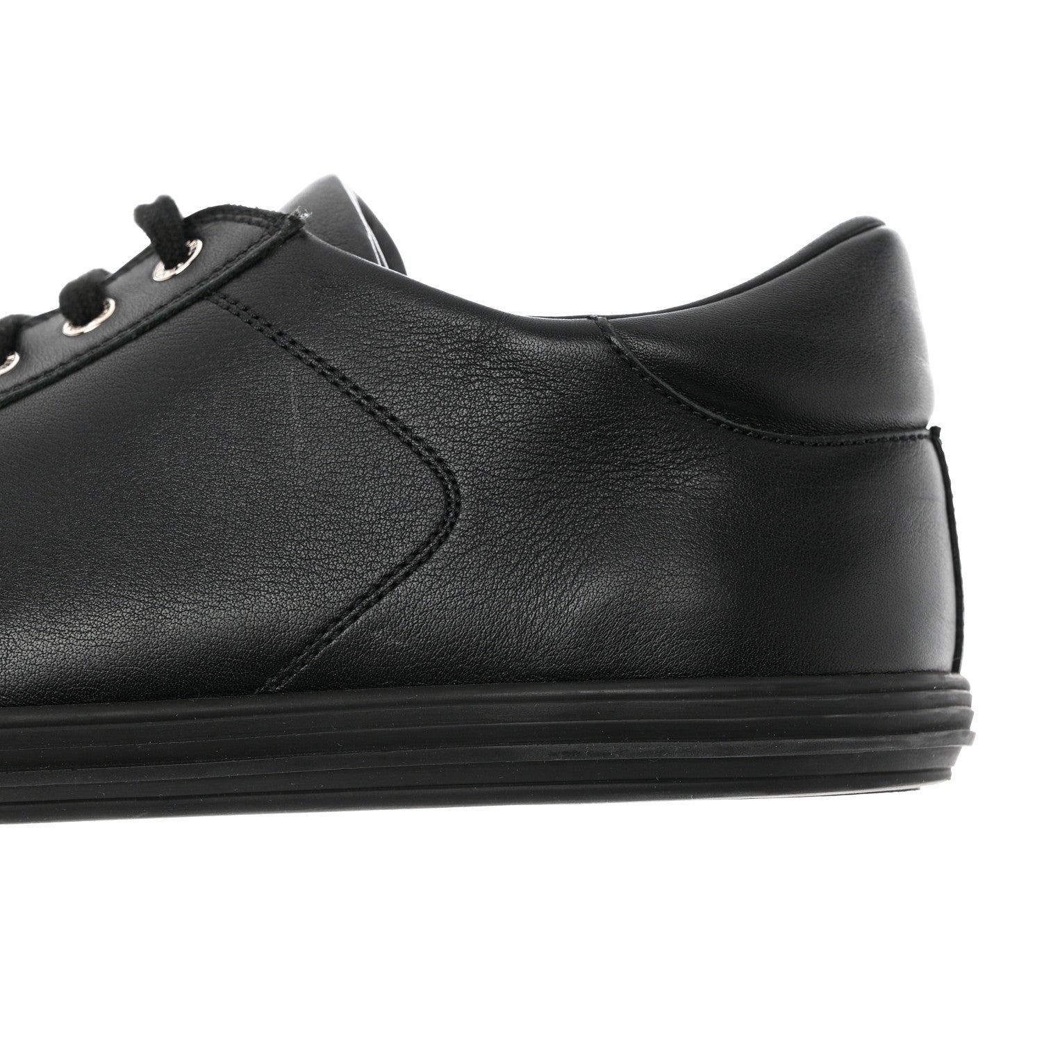Chanel Calfskin Mens CC Cap Toe Sneakers 40 Black 10 of 12