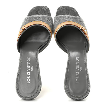 Louis Vuitton Monogram Denim 6AM Mules 40 Gray 2 of 10