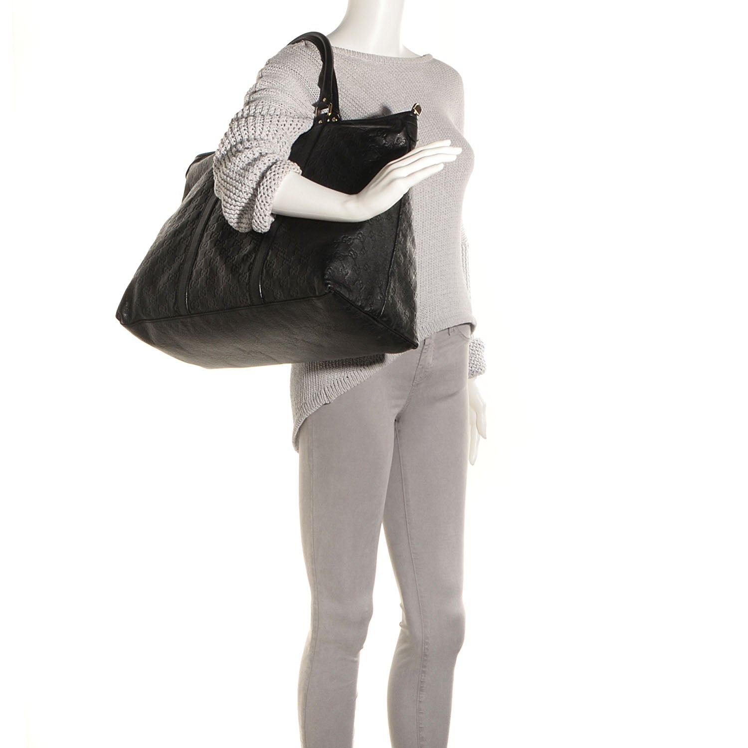 Gucci Guccissima Medium Joy Tote Bag Black 2 of 7