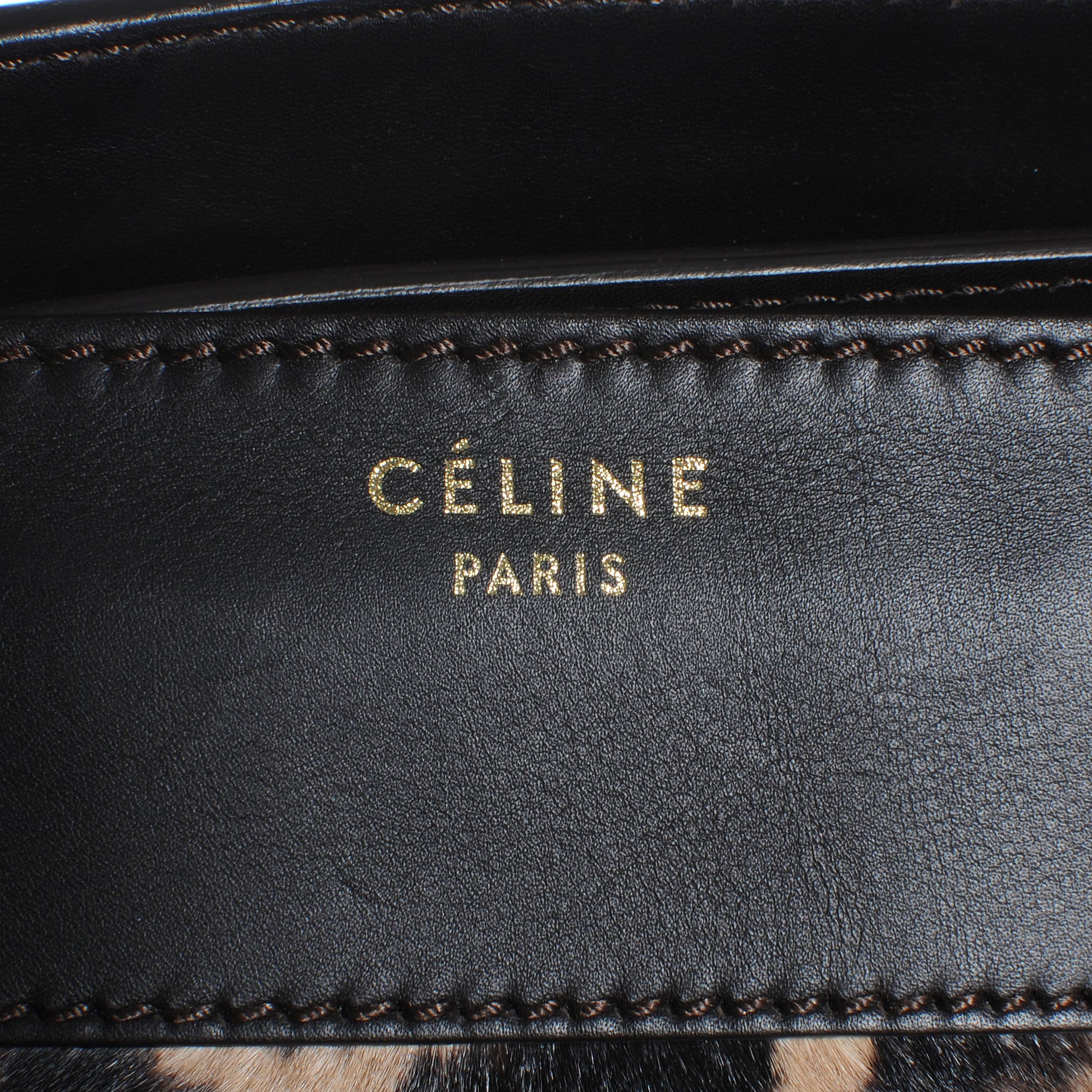 Celine Leopard Pony Hair Mini Luggage Brown 6 of 9