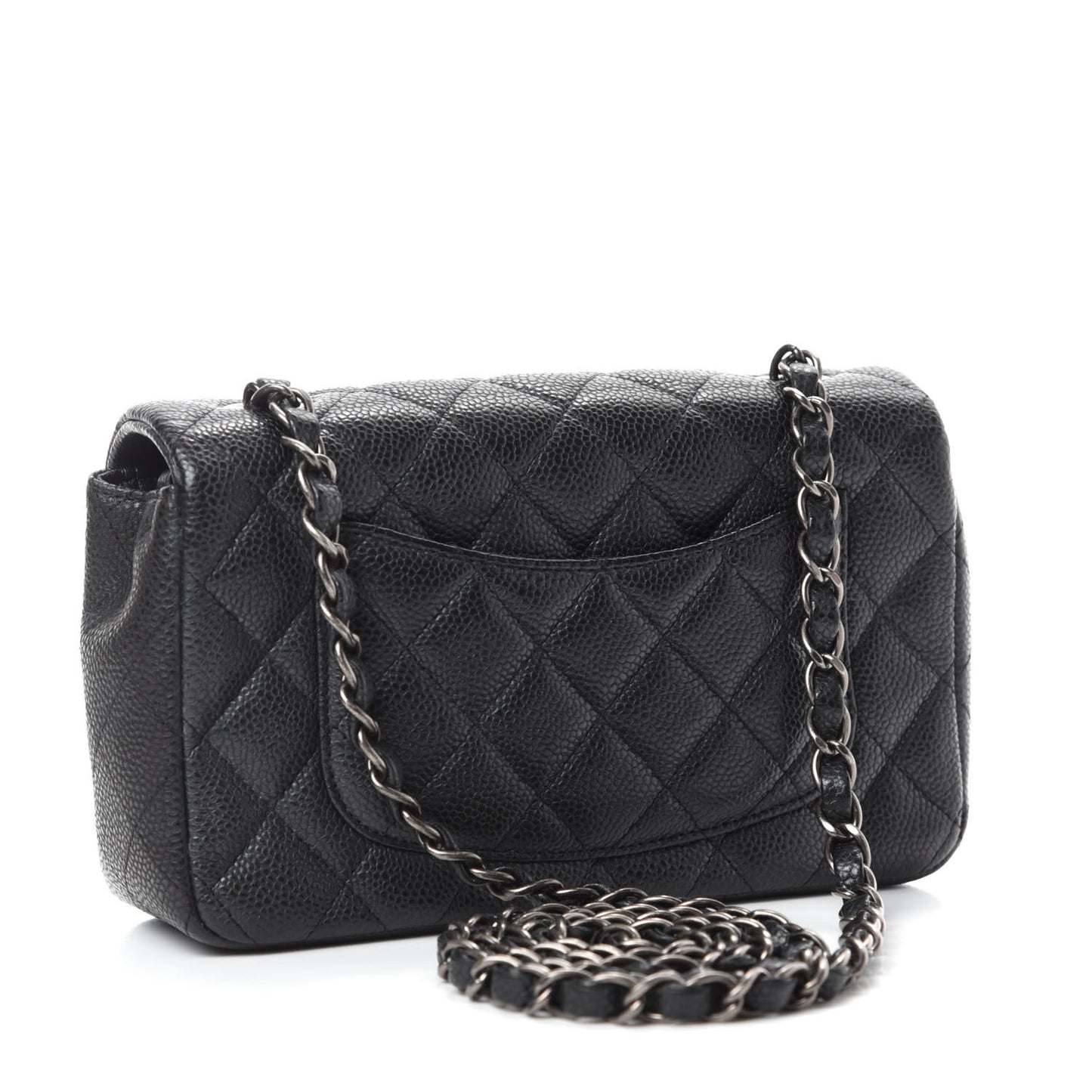 Caviar Quilted Mini Rectangular Flap Black