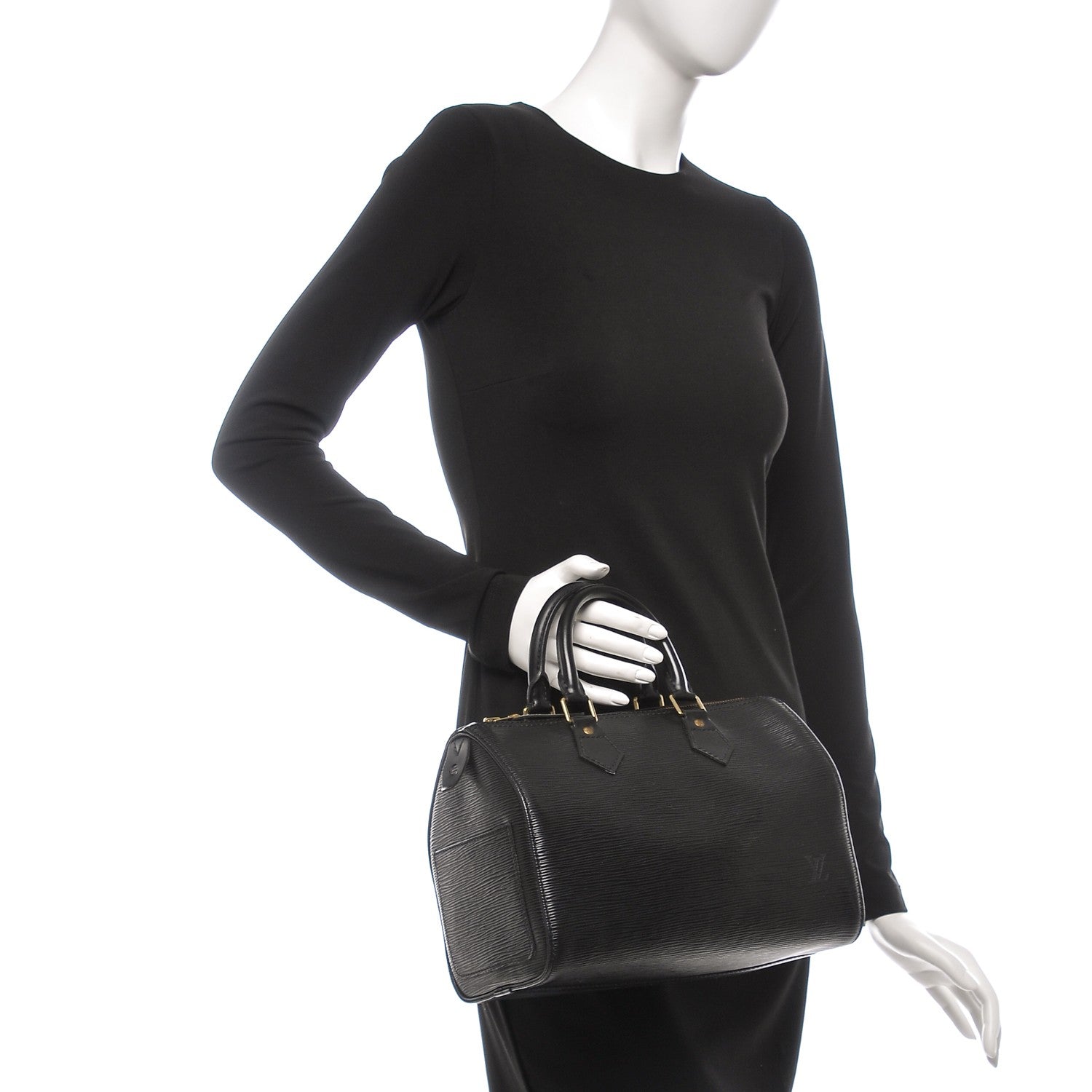 Louis Vuitton Epi Speedy 25 Black 2 of 7