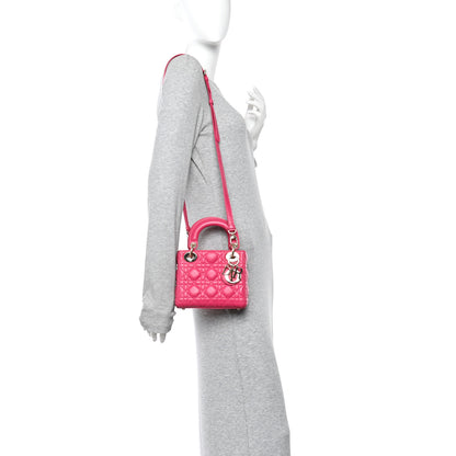 Christian Dior Lambskin Cannage Mini Lady Dior Pink 2 of 10