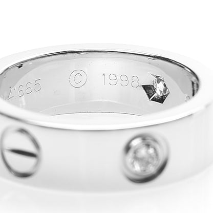 Cartier 18K White Gold 3 Diamond 5.5mm LOVE Ring 49 5 6 of 6