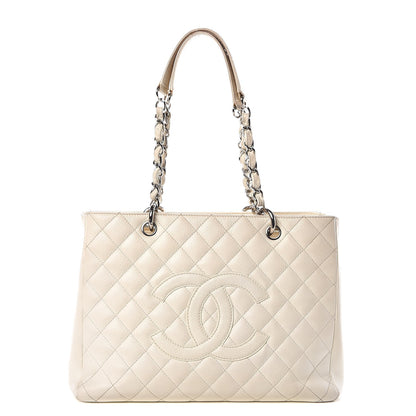 Chanel Caviar Quilted Grand Shopping Tote GST White 1 of 20