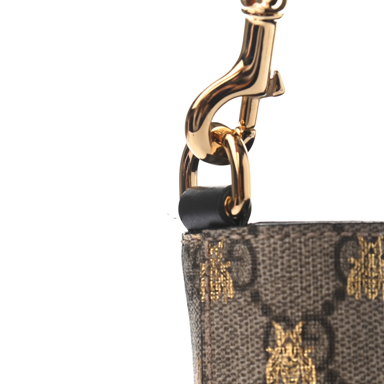 Gucci Soft GG Supreme Monogram Bees Small Crossbody Tote Beige Oro Black 10 of 10