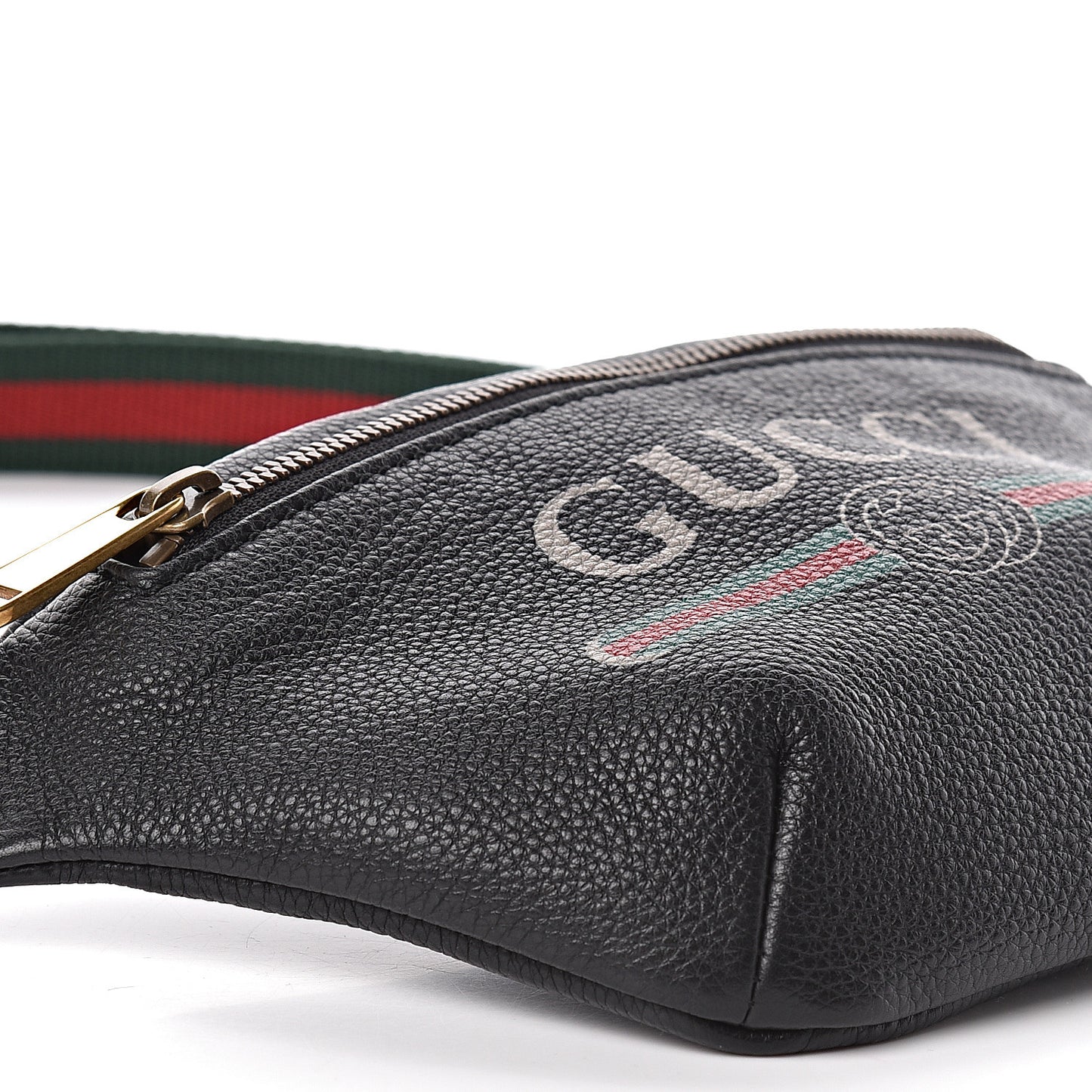 Grained Calfskin Small Logo Belt Bag Black