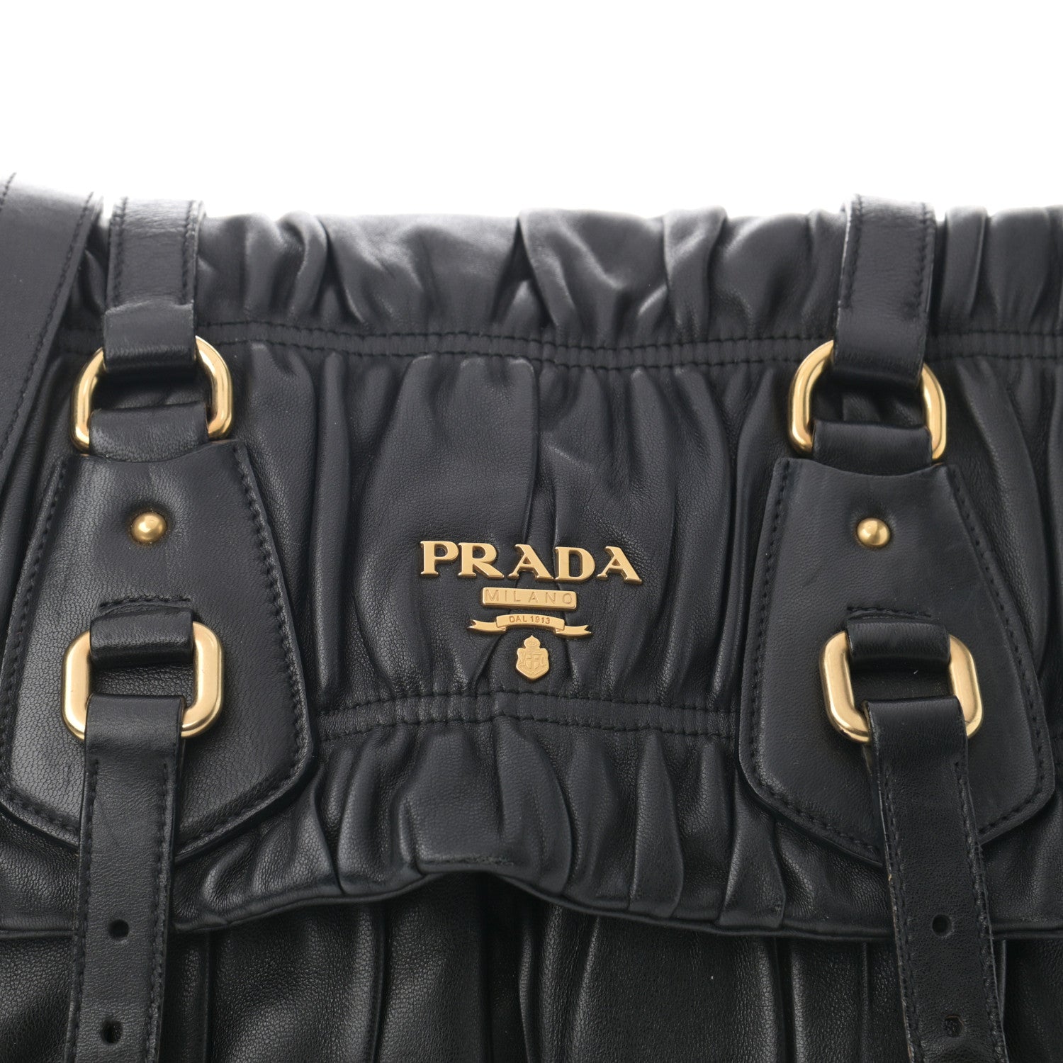 Prada Nappa Gaufre Messenger Tote Black 9 of 18