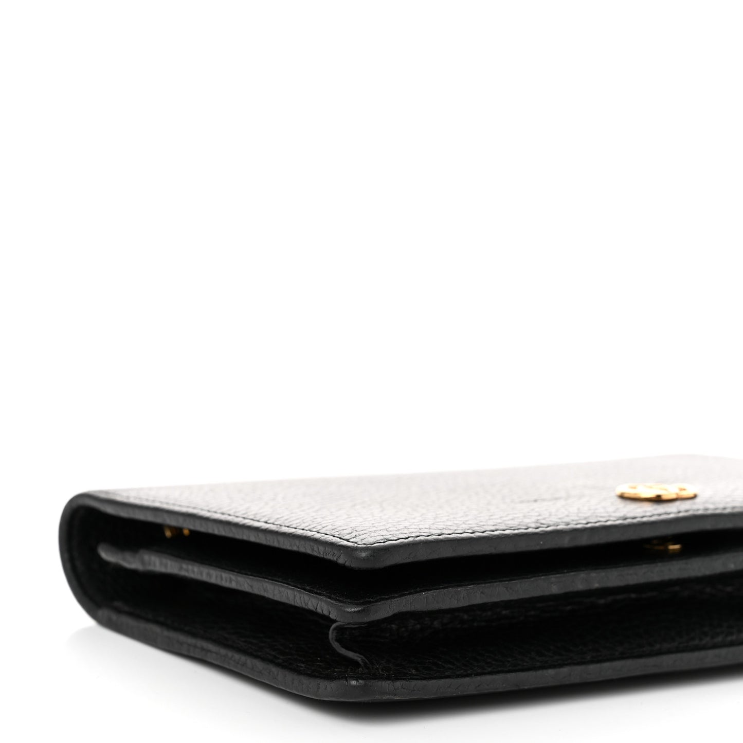 Calfskin Mini GG Marmont Chain Wallet Black