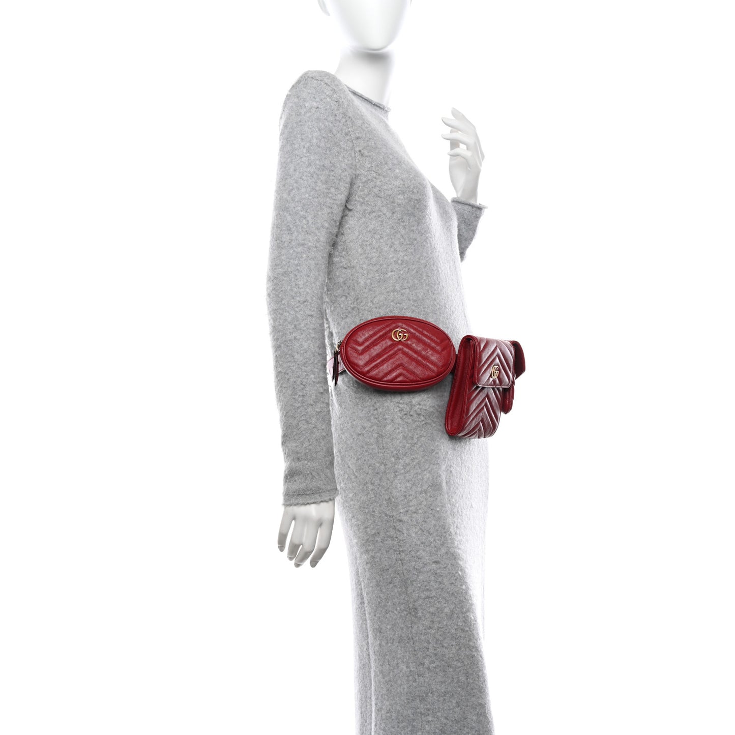 Azalea Calfskin Matelasse GG Marmont Multi Belt Bag 95 38 Romantic Cerise