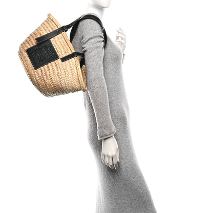 Loewe Raffia Basket Tote Bag Natural Black 2 of 11