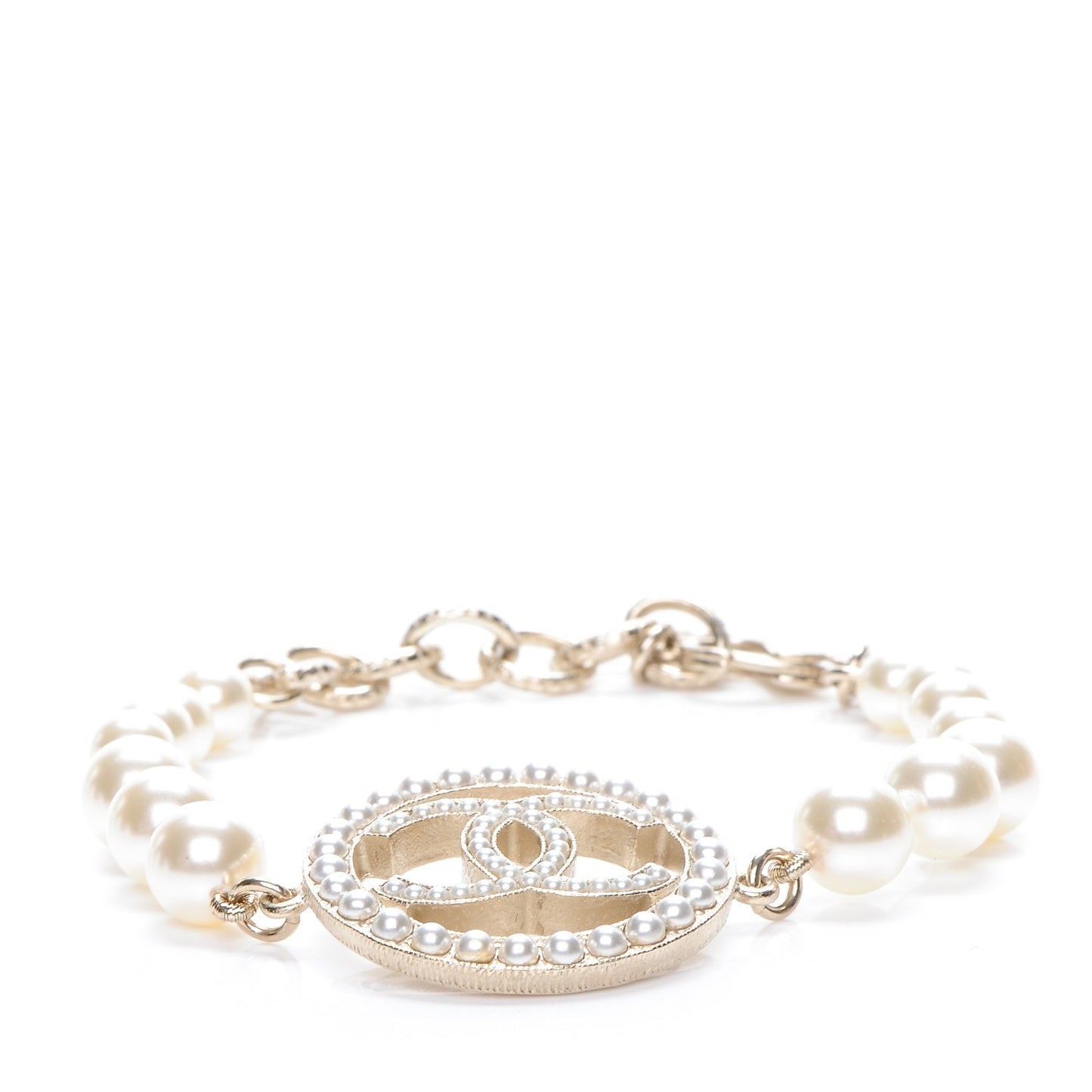 Pearl CC Bracelet Gold
