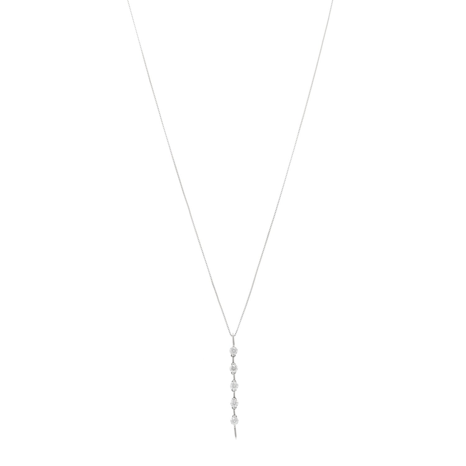 Parker & West by FASHIONPHILE Platinum Diamond .50ctw Drop Pendant Necklace 1 of 5
